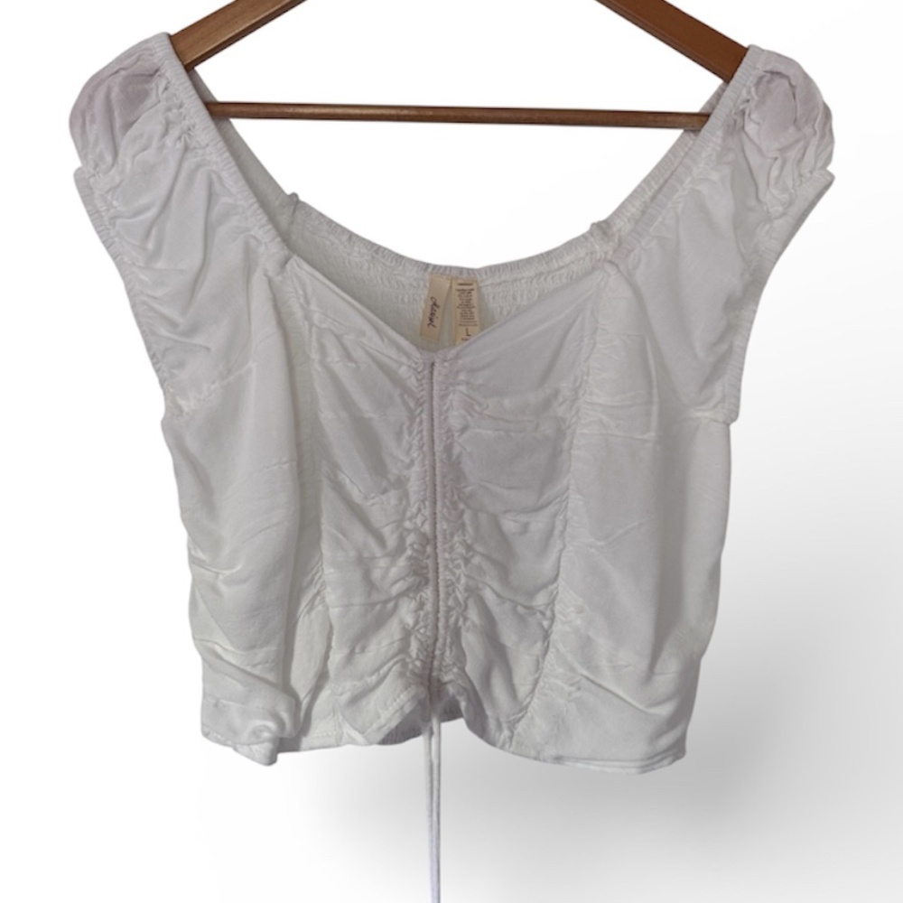 Marisol White Ruched Crop Top – Size L